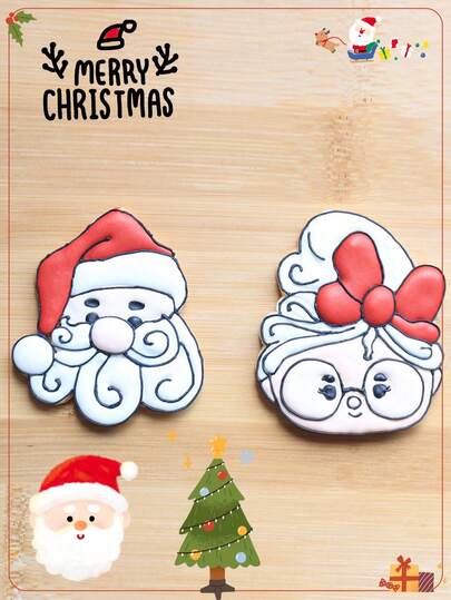Santa Claus & Mrs. Claus Portrait Stamp Mold, Christmas Decoration Stamp Tool Christmas Decorations Christmas Decor Christmas Gifts Christmas Party Supplies