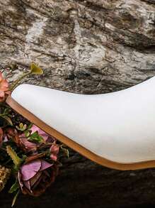 Nuevas botas vaqueras occidentales de moda para mujer, de puntera puntiaguda, bordadas, de tacón grueso, hasta la pantorrilla, botas de montar de talla grande para mujeres - Blanco - Ver 7