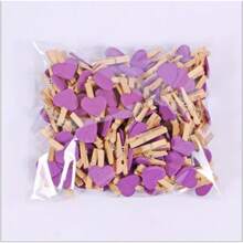 1 Pack Of 50 Pcs 3cm Mini Photo Clips Colorful Love Wooden Clips Creative Clips Photo Home Decoration Cartoon Crafts, Christmas - Multicolor - View 12