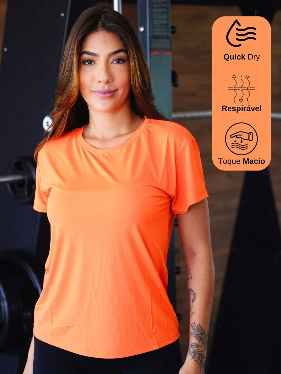 Breathable And Quick-Drying Fitness T-Shirt - Soft Touch - Orange - View 1