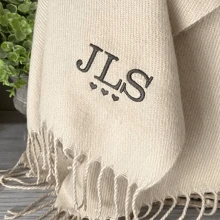 Personalised Scarf, Luxury Embroidered Soft Touch With Tassel Trim, Stocking Filler, Gifts For Her, Christmas Gift Idea For Mum Nan Daughter - Embroidered Scarf - View 6