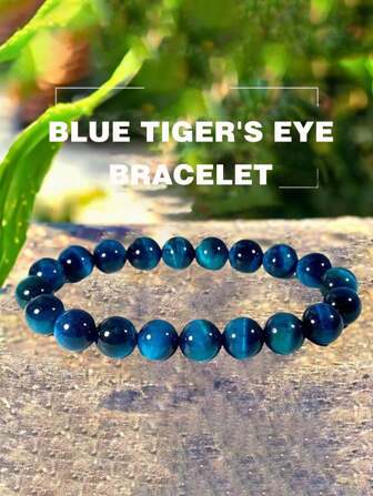 1 件天然石虎眼手链 - 强大的保护、平衡和清晰度增强剂，适用于男士和女士 - 送给朋友和家人的优雅生日礼物，独特的周年纪念礼物珠宝礼物男女通用