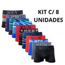 Kit 8 Adult Microfiber Boxer Briefs - 彩色 - 查看 1