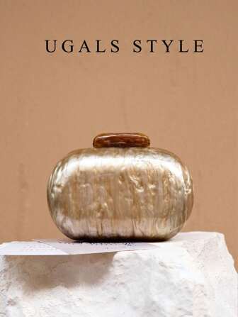 Luxury 2025 Women's Party Prom Shell Clip Box Evening Clutch Acrylic Transparent Clutch Waterproof Crossbody Bag Tready Bride Bag, Perfect For Party, Wedding, Dinner/Banquet, Matching With Wedding Dress,Formal Dresses, Prom Dress, Birthday Dress, Women Dress Party