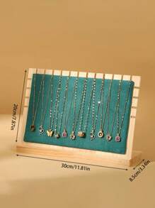 TONVIC 1PC Creative Solid Wood Necklace Display Stand, Fashion Jewelry Display Rack, Sweater Chain Pendant Holder, Jewelry Display Prop - Horizontal 30cm*20cm - View 13