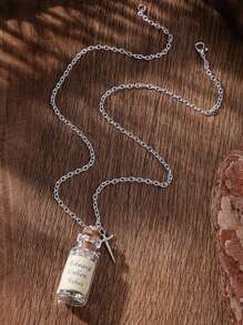 1pc Edward Cullen Ashes Bottle Necklace Pendant Inspired By Twilight, Silver-Tone Jewelry For Daily Wear - Silver - View 4