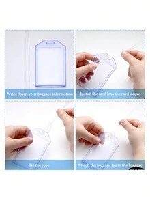 Clear Cruise Luggage Tags With Loops Heavy Duty PVC Tag Suitcases Identification ID Card With Business Card Insert - Multicolor - View 6