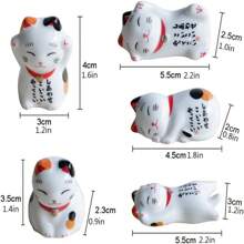 1/2 Pacotes Conjunto Suporte de Hashi para Gato, Descanso de Hashi Estilo Japonês Porcelana Gato da Sorte, Descanso de Colher Cerâmica, Hashi, Garfo, Faca, Utensílios de Mesa, Decoração de Casa e Cozinha, Presente, Suporte de Hashi, Colher, Garfo, Faca Estilo Japonês em Porcelana Cerâmica Gato da Sorte - Multicolorido - Visão 5