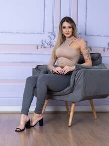 LLEVO Women Leggings - Grey - View 6
