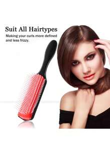 1pc/2pcs Classic Curling Hair Brush, 9 Rows For Thick Curly Hair, Wet Or Dry Hair, For Women And Men, Easy To Clean Hair Brush, For Styling, Detangling, Smooth, Blow Drying, Separating, Defining Curls, Travel Accessory,Hair Brush,Comb,Hair Tools,Hair Products And Accessories For Barber Salon Beauty Travel Essentials
