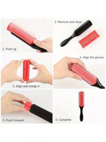 1pc/2pcs Classic Curling Hair Brush, 9 Rows For Thick Curly Hair, Wet Or Dry Hair, For Women And Men, Easy To Clean Hair Brush, For Styling, Detangling, Smooth, Blow Drying, Separating, Defining Curls, Travel Accessory,Hair Brush,Comb,Hair Tools,Hair Products And Accessories For Barber Salon Beauty Travel Essentials