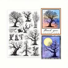 1pc Transparent Tree Trunk Stamp For Card Making, Natural Tree Trunk Shaped Transparent Silicone Stamp, DIY Scrapbooking Diary Decoration Back To School,Back To School,School Supplies