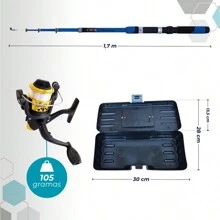 Complete Fishing Kit Telescopic Rod + Ul Reel + Bait - Màu xanh lam - Xem 9