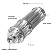 Luz Láser Azul Linterna Usb Recargable Láser Gatling Importadora Tim ChengLeody - Plateado - Ver 2