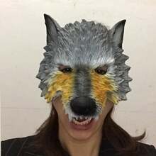 Silver Wolf Fursuit Animal Head Mask, Adult Costume For Performance - Multicolor - View 2