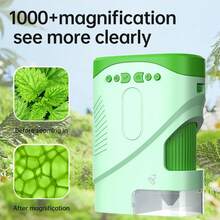 2 Inch 1000X Student Toy Microscope Natural Field Observation Pocket Microscope Camera - Cadet Blue - View 3