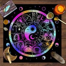 1pc 12 Constellations Tarot Card Tablecloth Altar Cloth Sun Moon Starry Sky Tarot Tablecloth For Spread Tarot Reading Cover Decor Tablecloth Decor Witchy Decor Tarot Mat