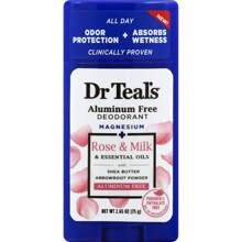 Dr. Teal's Rose & Milk Deodorant 2.65oz- Aluminum Free With Magnesium - Essential Oils, Shea Butter & Arrowroot Powder Absorb Moisture - rose and milk - View 1