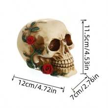 1 pieza Decoración personalizada con forma de cráneo de gato de resina, mejor regalo, decoración de cumpleaños, decoración del hogar, decoración de Halloween, decoración de otoño, decoración de habitación - Blanco - Ver 17