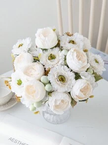 1PC 人造花 玫瑰花束 绣球花 牡丹 球根菊花 情人节礼物 生日派对装饰 婚礼花篮 新娘手捧花 家居摆设 餐厅 卧室 窗台 花瓶装饰 新年装饰 户外花园 开学季 - 彩色 - 查看 16