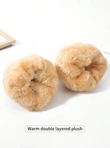 1pair Women's Winter Warm Thermal Lined Double-Layer Touchscreen Gloves, Knitted Thick Texting Gloves, New Cable Knit Style, Suitable For Party, Driving, Running, Using Phone Game And Daily Activities Halloween - Black - View 2