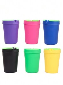 1pc Glow In The Dark Car Ashtray Cigarette Self-Extinguishing Cup Car Ash Holder Portable Truck Home Office PORTABLE ASHTRAY
