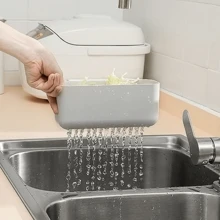 1入廚房水槽排水籃,多功能卡槽廚房水槽過濾器,食品和蔬菜洗滌和排水籃子 - 灰色 - 查看 6