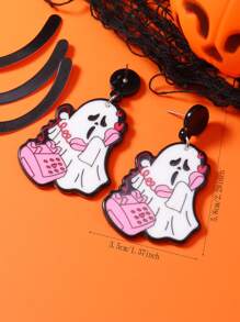 1 Pair Cute Ghost Series Earrings Suitable For Women To Wear For Halloween