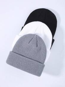 1 件女士温暖针织帽，适合冬季日常使用 - 彩色 - 查看 2