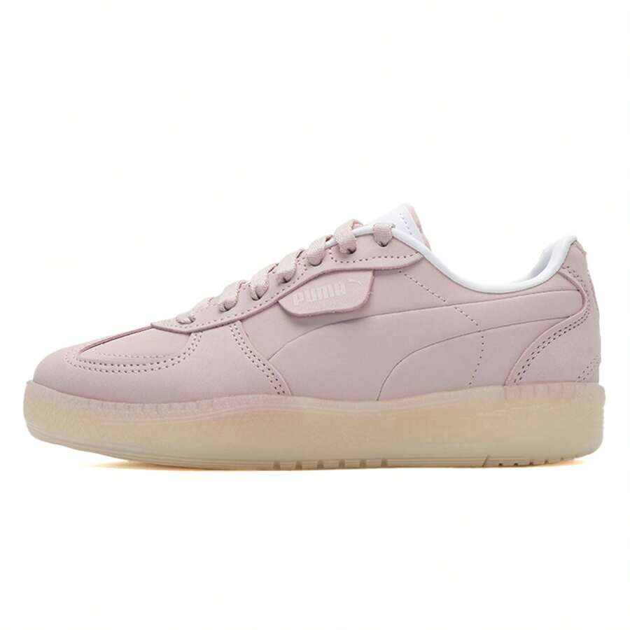 Puma 女士 Palermo 运动运动鞋 透气耐用 休闲鞋 厚底 复古时尚 运动鞋 - 霧紫-白色 - 查看 1