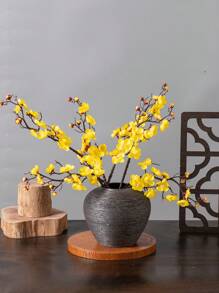 1 件装秋季装饰仿真梅花花束丝绸冬季假植物情人节礼物生日派对装饰婚礼花篮新娘手捧花家居装饰餐厅卧室窗台花瓶装饰新年装饰户外花园开学季 - 彩色 - 查看 15