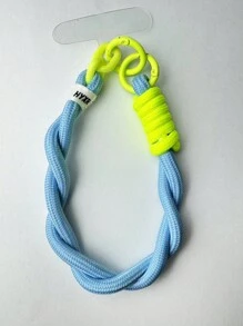 1 件时尚短款双色编织链锁尼龙腕带手机挂绳适用于 11 12 13 14 15 Pro Max 兼容三星送给母亲、家人、朋友、生日、节日的礼物手机挂饰、手机链 - 彩色 - 查看 19