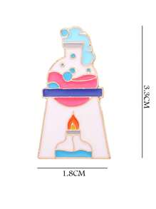 3pcs Chemical Molecular Shape Brooch, Cute Cartoon Style, Teacher Gift, Student Accessories, Unique Metal Creative Pin Badge
