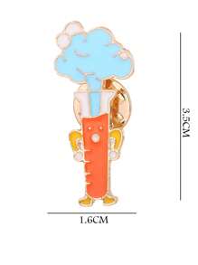 3pcs Chemical Molecular Shape Brooch, Cute Cartoon Style, Teacher Gift, Student Accessories, Unique Metal Creative Pin Badge