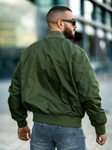 GINGTTO 男士夹克 冬季休闲绗缝夹克 保暖防风棉袄 拉链外套