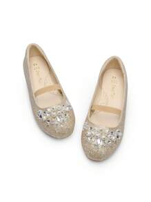 Dream Pairs Girls Slip-On Shoes Children Pearl Party Dress Dance Shoes Flat Shoes