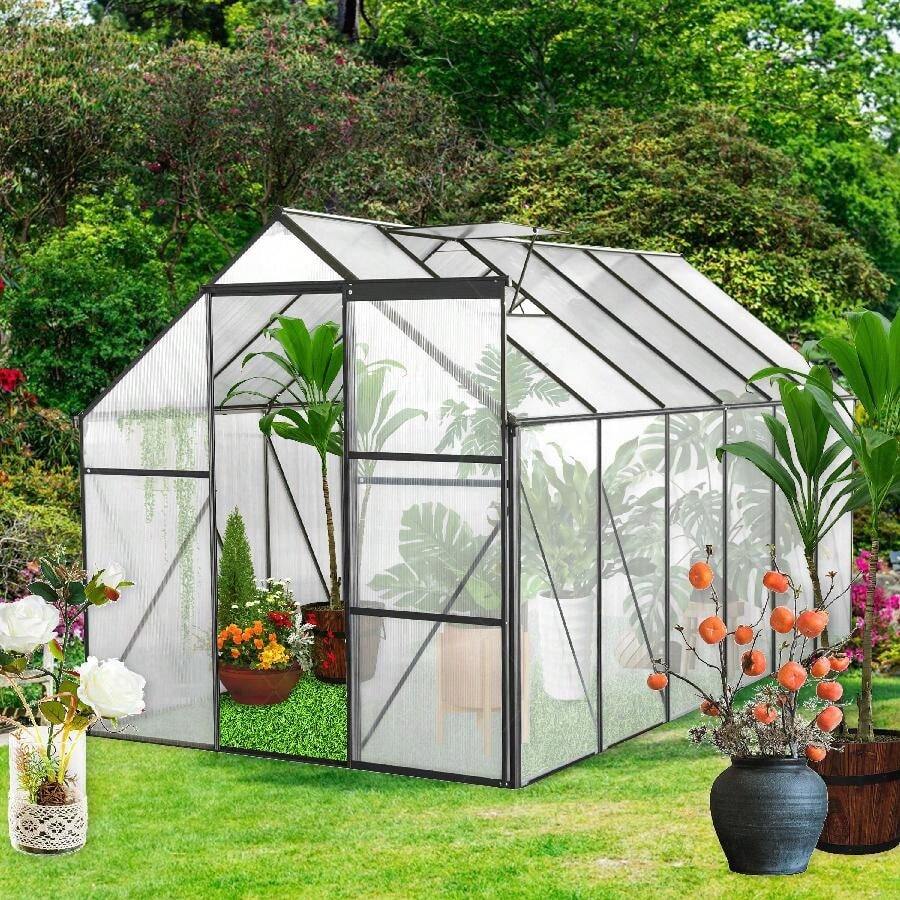 12x6 FT Greenhouse For Outdoors, Aluminum Large WalkIn Greenhouse For