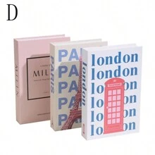 3 Peças Conjunto de Livros Decorativos Artificiais Dobráveis, Decoração Doméstica Minimalista de Livros Falsos