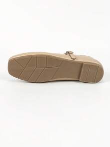 Square Toe Butterfly Flat Loafers For Women, Gentle Fairy Style For Dresses, Elegant Grandma Shoes - Apricot - View 8