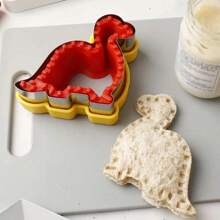 1 件装三明治切刀和封口机，不锈钢和塑料饼干切刀，方形蛋糕刀，非常适合午餐盒装饰、烘焙工具、厨房小工具、烹饪配件 - 彩色 - 查看 10