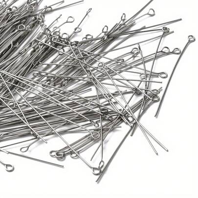 Aprox. 300 unidades/pacote 304 Agulhas de costura flexíveis de aço inoxidável de 9 pinos, comprimento de 20-70 mm, para pulseiras, colares, contas, acessórios para fazer brincos