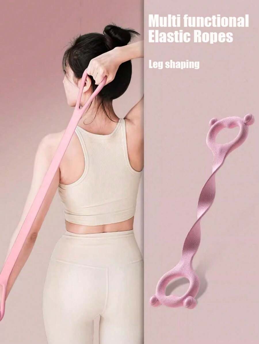 1 Upgraded Multi-Color Home Fitness Elastic Resistance Band, 8-Shaped Tpr Drawstring, Yoga Elastic Band, Shoulder And Neck Slimming Exercise Band - Multicolor - View 1