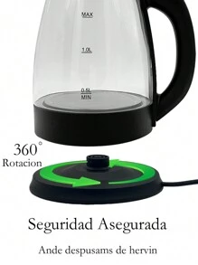 Tetera electrica,Hervidor eléctrico de vidrio transparente, hervidor eléctrico de gran capacidad de 2 litros, hervidor de agua caliente instantáneo, hervidor portátil, adecuado para familias - transparente - Ver 10