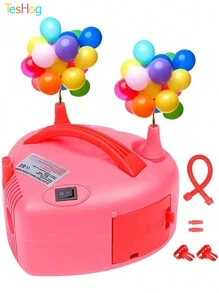 TesoroHogar Bomba para Inflar Globos Electrica, Accesorios para Globosde de Inflador de Globos Portátil Doble Inflador , máquina sopladora de globos portátil tipo amor con 2 Herramientas para Atar Globos,Maquina para inflar Globos,Ideal para Fiestas, Bodas, Cumpleaños.decoraciones de fiestas Nueva bomba inflable eléctrica DE DOBLE BOCA, tipo Love de alta gama, se puede llenar con globo doble Bomba de globo eléctrica de alto voltaje, máquina de inflado, soplador de aire, Manual, EU/US(110V 600W) Inflador Portátil de Globos Machine para Decoración de Cumpleaños, Fiesta, Navidad, Boda - Rosa - Ver 1