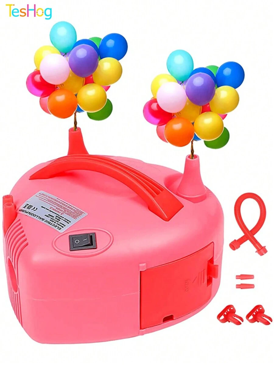 TesoroHogar Bomba para Inflar Globos Electrica, Accesorios para Globosde de Inflador de Globos Portátil Doble Inflador , máquina sopladora de globos portátil tipo amor con 2 Herramientas para Atar Globos,Maquina para inflar Globos,Ideal para Fiestas, Bodas, Cumpleaños.decoraciones de fiestas Nueva bomba inflable eléctrica DE DOBLE BOCA, tipo Love de alta gama, se puede llenar con globo doble Bomba de globo eléctrica de alto voltaje, máquina de inflado, soplador de aire, Manual, EU/US(110V 600W) Inflador Portátil de Globos Machine para Decoración de Cumpleaños, Fiesta, Navidad, Boda - Rosa - Ver 1