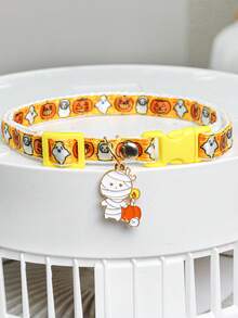 PETCIRCLE 1pc Pet Supplies Dog Cat Collar Small Dog Decorative Accessory Collar Halloween Series Collar - Pumpkin Ghost Collar - Multicolor - View 7
