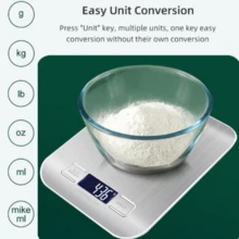 3kg/5kg LCD Electronic Scale Stainless Steel Kitchen Food Weighing Scale - ngẫu nhiên - Xem 4
