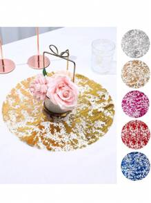 1 套一次性铝箔餐垫，12 件一次性桌布，适用于餐厅、婚礼、生日派对、厨房、餐厅、情人节和圣诞节装饰