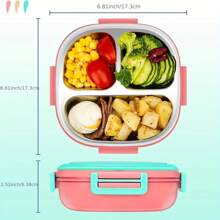 1pc Portable Stainless Steel Lunch Box With Plastic Lid - Dishwasher Friendly, Square Bento Container For School, Camping, Travel - Ideal For Supplies, College, Study Essentials, Kitchen Organization And Storage Accessories Christmas Gift