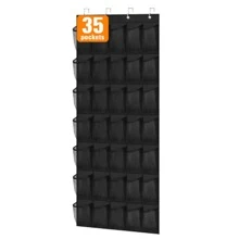 35個大型口袋掛於門上的鞋架,堅固的牛津布門後收納鞋架,掛式鞋帶收納架